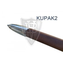 Kardtok bőrből övvel, fém koptatóval